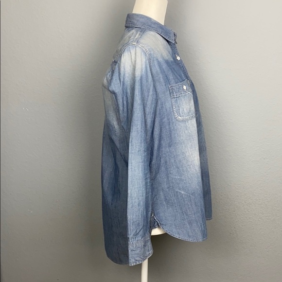 Uniqlo Denim Cotton Button Down Blouse - Picture 5 of 9